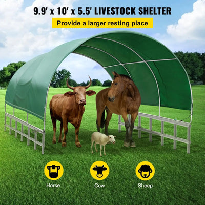 VEVOR Livestock Shelter 9.9x10x5.5FT happypetssupply